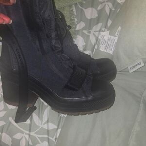Black High-Top Converse Boot